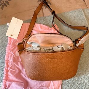 Poppy & Peonies Tan Crossbody Bag